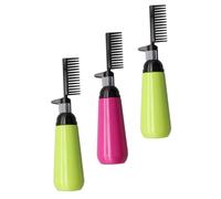 WOONEKY 3pcs 130ml Hair Dye Comb Bottle Set Empty Hair Coloring Applicator Brush Bottles Salon and Home Use Plastic Dispensing Brushes Comb Random Colors