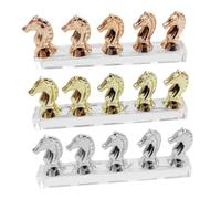 WOONEKY 3pcs Acrylic Horse Head Nail Tip Display Stand Lightweight Durable False Nail Holder for Home Salon Use Golden Silver Rose Gold Options