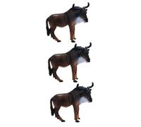 WOONEKY 3pcs African Model Playset Animals Wildlife Creatures Figurines Toy Statue Wild Animal Figurines Decoration Pvc