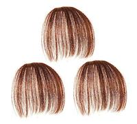 WOONEKY 3pcs Air Bangs Wig False Air Bangs Front Hair Extensions Fringe Clip Hair Topper for Ladies