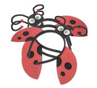 WOONEKY 3pcs Animal Costume Headbands Set - Plush Cute Bee, Ladybug Butterfly Hair Hoops for Halloween Party, Preschool Performance Accessories, Red Ladybug Big Eyes