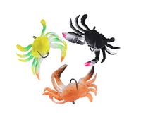 WOONEKY 3pcs Artificial Crab Lure Baits Durable Simulation Fishing Lures Black Yellow and Orange for Freshwater Saltwater Fishing Supplies
