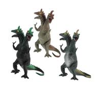 WOONEKY 3pcs Artificial Double Head Dinosaur Lifelike Simulation Models for Educational Soft Squeaker Dinosaurs for Imaginative Play and Learning