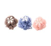 WOONEKY 3Pcs Bath Loofah Sponges Soft Exfoliating Shower Puff for Home Use Massage Skin to Itching Promote Circulation Suitable for Rich Random Colors Random Color