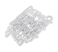 WOONEKY 3pcs Carbon Steel Metal Cutting Dies DIY Happy Birthday Word Embossing Template for Card Making Scrapbooking Photo Album Decorative Embossing Stencils