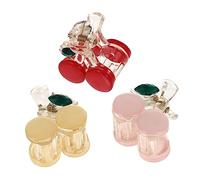 WOONEKY 3pcs Chic Fruit Hair Clips for Women Stylish Headdress Red Pink and Yellow Unique Design for Parties and Daily Wear Hair Accessories