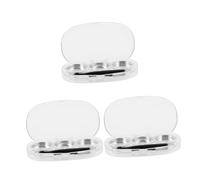 WOONEKY 3pcs Clear Eyeshadow Tray Organizer with Compartments and Integrated Brush Portable Transparent Makeup Storage Box for Lipstick Blush Concealer Travel-friendly Cosmetic Container