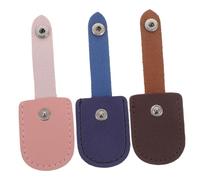 WOONEKY 3pcs Cuticle Nipper Cover Sleeve Pu Storage Bag Set for Manicure Pedicure Tools, Deep Brown Pink Blue, Protection and Grooming Scissor Holder for Nail Cuticle Care