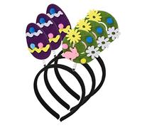 WOONEKY 3pcs Easter Themed Cartoon Eggshell Headbands Ribbon Bands Lightweight Comfortable for Costume Parties and Showers
