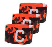 WOONEKY 3pcs Elastic Sports Captain Armbands for Football Team Leaders Slip Design Reusable Convenient for Adults Camouflage Orange Soccer Arm Bands