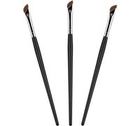 WOONEKY 3pcs Eyeliner Brush Angled Concealer Brush Applicator Set with Artificial Fiber Wood and Metal Lightweight Flexible and Resilient Design for Travel and Home Use by Women