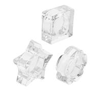 WOONEKY 3pcs Glass Nail Dappen Dish Star Petal Ice Cube Shapes Multifunctional Color Mixing Brush Cleaning Liquid Storage for Professional Manicure Salon Home Use