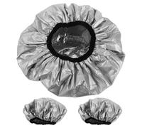 WOONEKY 3pcs Hair Treatment Cap Foil Lined Reusable for Deep Conditioning Protective Caps for Hair Steaming Aluminum Foil for Women and Men Bath Travel Essentials