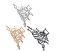 WOONEKY 3pcs Large Halloween Spider Web Hair Claw Clips for Women Metal Gothic Hair Accessories for Thick and Long Non-breaking Styling Tools for Parties and Themed Events