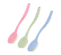 WOONEKY 3pcs Long Handle Bath Brushes Soft Bristles for Shower Body Cleaning Scrubbers, Back Scrubber Bathing Accessories Suitable for Wet and Dry Use Random Color Random Color
