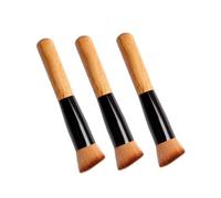 WOONEKY 3pcs Makeup Brush for Women Angled Blush Flat Foundation Loose Powder Brushes with Soft Synthetic Fibers Cosmetic Tools for Blending Concealer Highlighter Eye Shadow Random Color