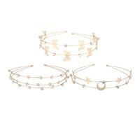 WOONEKY 3pcs Metal Hair Band Headband Rhinestone Women Headbands Shining Headdress Rhinestone Hair Decoration Birthday for Women