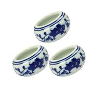 WOONEKY 3pcs Multi-functional Ink Brush Washing Trays Ceramic Ink Bowls for Chinese Calligraphy and Painting Practice Stylish Office Sumi-brush Washers with Wear-resistant Design