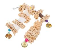 WOONEKY 3pcs Natural Straw Parrot Cage Chewing Safe Bird Bite for Parakeets and Birds Mental Stimulation and Entertainment for Cage Play and Boredom Relief