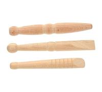 WOONEKY 3pcs Natural Wood Massage Sticks Traditional Thai Reflexology Tools for Foot Body Neck Deep Tissue Acupressure Relief Muscle Relaxation