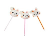 WOONEKY 3pcs Plush Rabbit Ballpoint Pens Ergonomic Writing Gel Ink Pens for Students and Office Soft Cuddly Bunny Design with Comfortable Grip Portable Easter Stationery