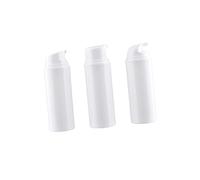 WOONEKY 3pcs Push Type Empty Bottles for Travel Durable Plastic Lotion Dispenser with White Cover for for Shampoo and Lotion Storage
