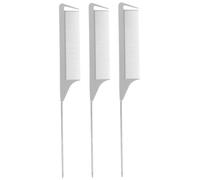 WOONEKY 3pcs Rat Tail Comb for Hairdressing Durable Cutting and Scalp Combs for Sectioning Smoothing and Styling Hair Salon and Home Use