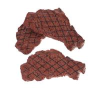 WOONEKY 3PCS Realistic Fake Steak Model Plastic Artificial Cooked Meat Decor for Western Kitchen Restaurant Display Faux Food Decoration