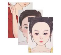 WOONEKY 3Pcs Reusable Face Painting Stencils Washable Makeup Practice Boards for Artists Beginners Realistic Human Face Shapes for Festivals Parties Creative Exploration