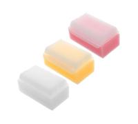 WOONEKY 3pcs Sensory Training Bath Sponge Soft Tactile Massage Brush for Delicate Skin Early Education Body Hair Scalp Cleaning White Yellow Pink