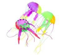 WOONEKY 3pcs Silicone Jellyfish Aquarium Decorations Floating Fish Tank Ornaments for Unique Aquascaping Glow Effects for Home Aquariums and Ponds