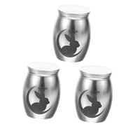 WOONEKY 3pcs Small Bunny Cremation Urn for Pet Ashes Mini Keepsake Urn Secure Lid Memorial Box for Compact and Animal Ash Container