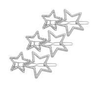 WOONEKY 3pcs Star-shaped Rhinestone Hair Clips for Women Secure Bobby Pin Design Versatile Styling for Updos and Casual Looks Fashionable Silver Barrettes Hair Accessories