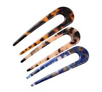 WOONEKY 3pcs U Shape French Hair Pins for Women Elegant Acetate Hair Fork Clips for Daily Party Use Durable Design