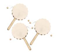 WOONEKY 3pcs Unfinished Wooden Drum Set for Boys and Girls DIY Painting Craft Blank Percussion Instrument for Creative Play