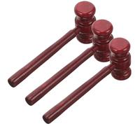 WOONEKY 3Pcs Wooden Judge Hammer for Handheld Gavel for Role Play Hand Training Exercise Tool for Costume Courtroom Props and Dexterity Development