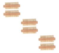 WOONEKY 3sets Manicure Tools Double Sided Bristle Brush Nail Art Brushes Stiff Bristles Nail Cleaning 2pcs*3