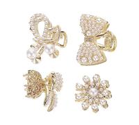 WOONEKY 3sets Pearl Mini Claw Clip for Women Hair Accessories Small Hair Claw Clamp Pearl Pins Clamp 4pcs*3