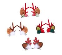WOONEKY 4 Pairs Hair Clips Decor Bows Hat Christmas Decorative Cute Hair Accessories White Xmas Girl Headband Headdress Fluffy for Blue Barrettes