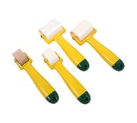 WOONEKY 4 Pcs Plastic and Wood Seam Rollers for Wallpaper and Quilting Hand Pressure Roller Wheel for Smooth Seams Safe Heat Resistant DIY Wallcovering Tool