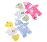 WOONEKY 4 Sets Realistic Reborn Doll Rompers for American Dolls Cute Bunny Plush Pajamas Outfit Soft Animal Costume Easy to Wear and Fit