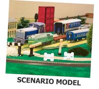 WOONEKY 4 Sets Scale Dollhouse Table and Chair Miniature Dining Furniture for Architectural Models DIY Scene Accessories for Sand Tables and Dollhouses Easy Assembly Compact Design