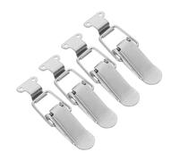 WOONEKY 4 Sets Spring Loaded Cabinet Latch Right Angle Door Lock Heavy Duty Stainless Steel Toggle Clasp for Boxes Drawers Cabinets Toolbox Chest Secure Closure