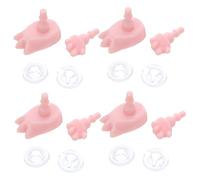 WOONEKY 4 Sets Tiny Doll Hands and Feet Replacement Parts of Plastic Joints for Doll Making DIY Accessories Versatile Finger Puppets for Creative Display and Easy Repairs