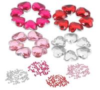 WOONEKY 400pcs Flatback Acrylic Rhinestones Hearts for Crafts and Clothes Decoration Wear-Resistant Sparkling Heart Gems DIY Accessories in Light Red Pink Rose Red White for Shoes