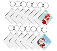 WOONEKY 40pcs Blank Keyrings with Protective Film Smooth Sublimation Keychain Tags for DIY Crafting Versatile Custom Keychain Bulk Suitable for Personal and Business Use