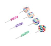 WOONEKY 40pcs Lollipops Pendant Charms Candy Keychain Pendant Bag Hanging Ornaments Diy Jewelry Making Accessories Sweet Rainbow and Strip Lollipop Decorations