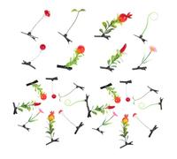 WOONEKY 40pcs Plant Hair Clips Simulation Flower Hairpins Girls Hair Accessories Green School Hairpin