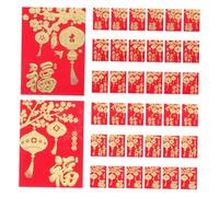 WOONEKY 48pcs Chinese Year Snake Zodiac Red Envelopes Paper Hong Bao Packets for Spring Festival Wedding Birthday Lucky Money Pockets with Prosperity Symbols for Year Celebrations