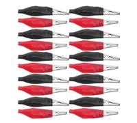 WOONEKY 48Pcs Large Insulated Alligator Clips Set with Soft Protective Boots, Crimson and Ebony Electrical Test Clamps for Battery, Power Wire Connections, and DIY Electronics